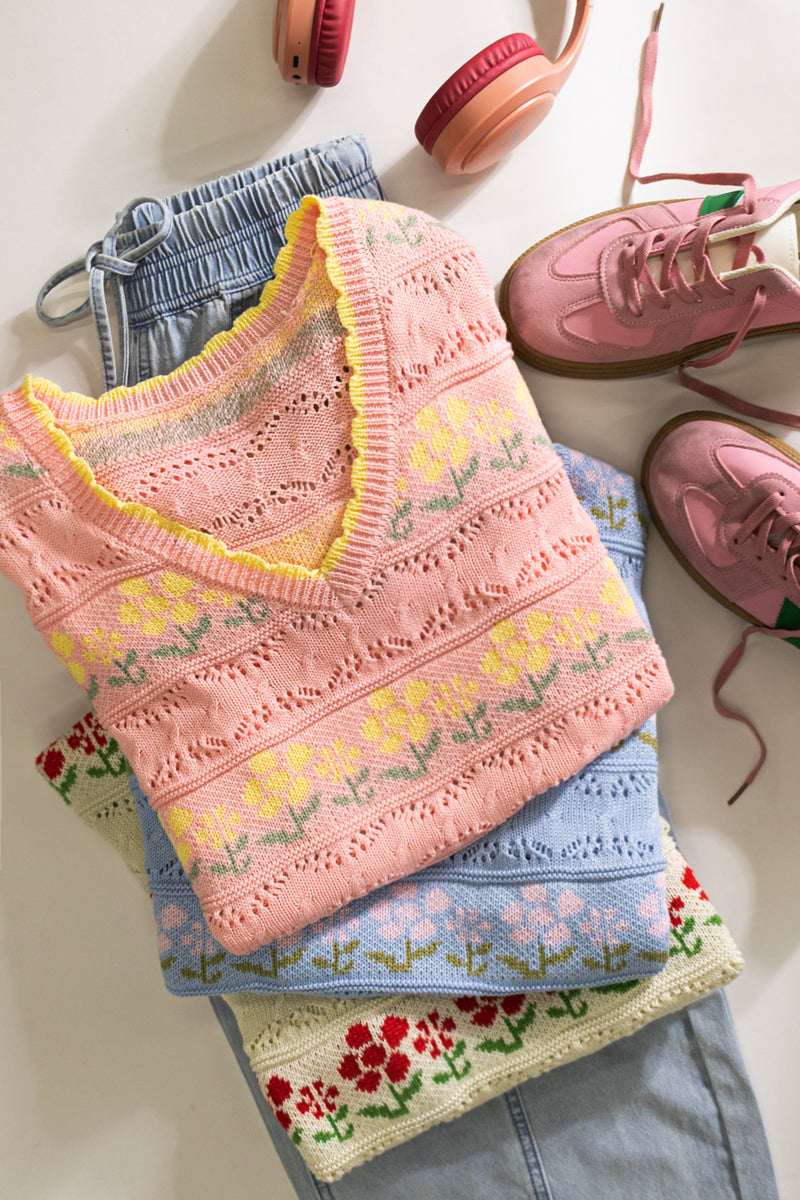 Millie Knit Floral Top | Boutique Tops | Totally Rad Boutique