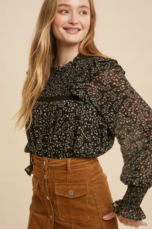 boutique floral print top