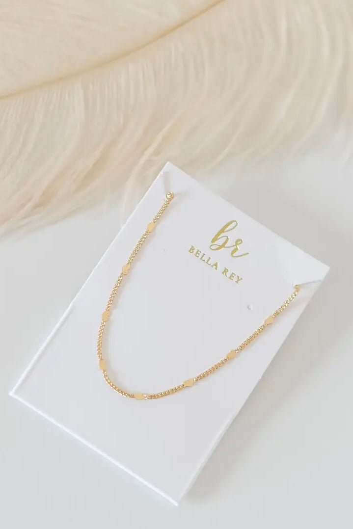 Bella Rey Jewelry Dainty Heart Gold Necklace