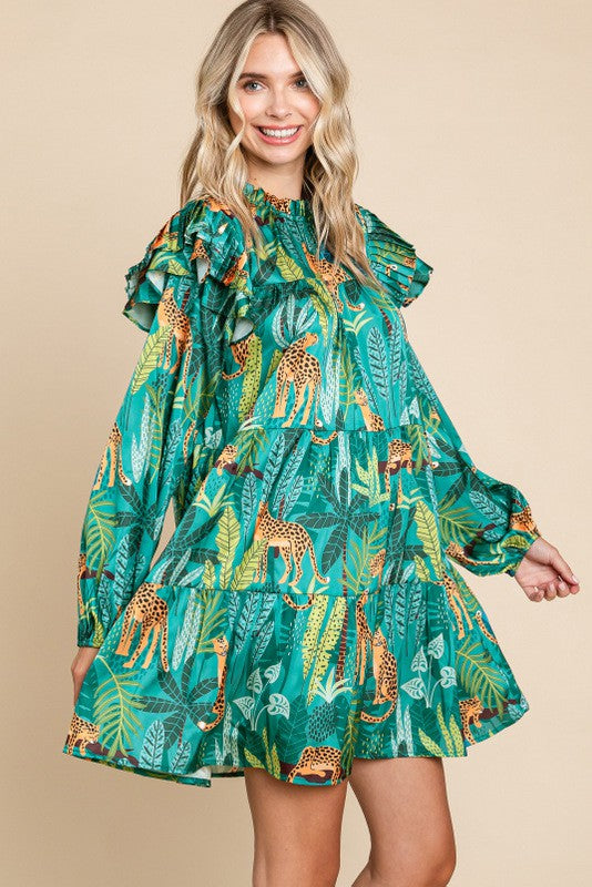 Jodifl Godiva Satin Print Dress | Leopard Dress Jodifl Godiva Satin Print Dress | Leopard Dress