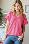 Tori V Neck Ribbed Top