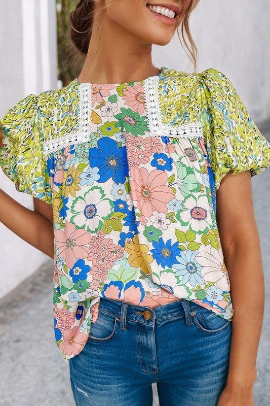 Skye Mixed Print Top