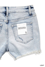 Womens distressed shorts