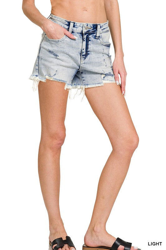 Womens distressed shorts