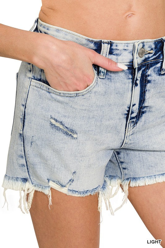 Womens distressed shorts