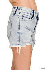 Womens distressed shorts