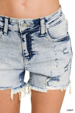 Womens distressed shorts