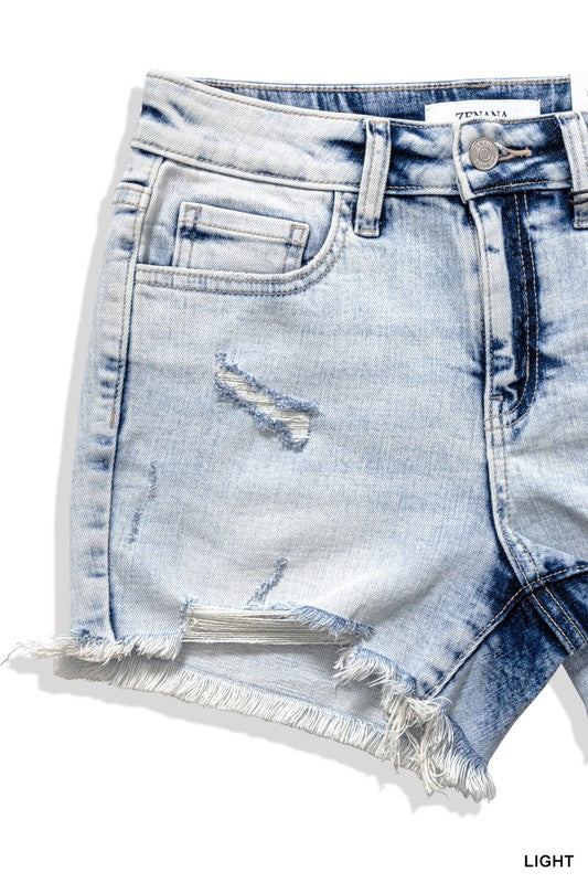 Womens distressed shorts