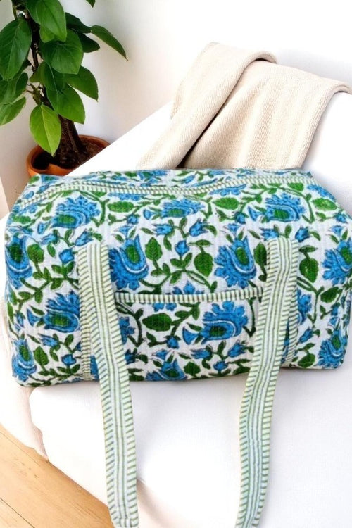 quilted floral duffle bags