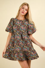 Zoe Floral Jacquard Dress