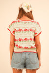 boutique knit floral tops