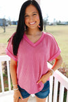 Tori V Neck Ribbed Top