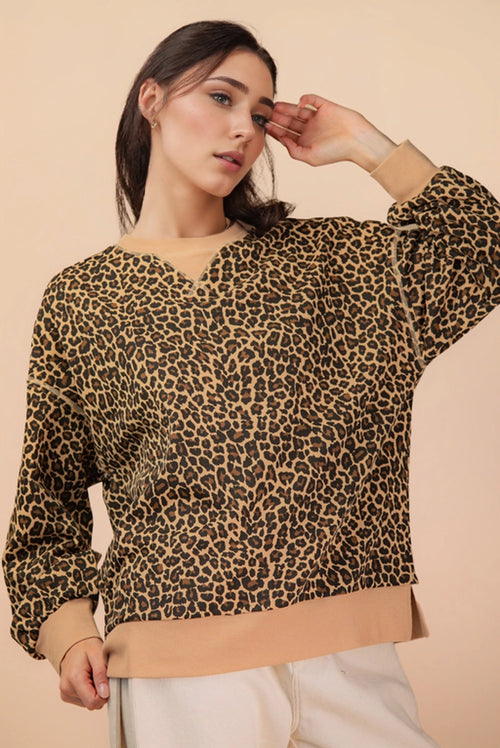 fall boutique tops comfy casual leopard
