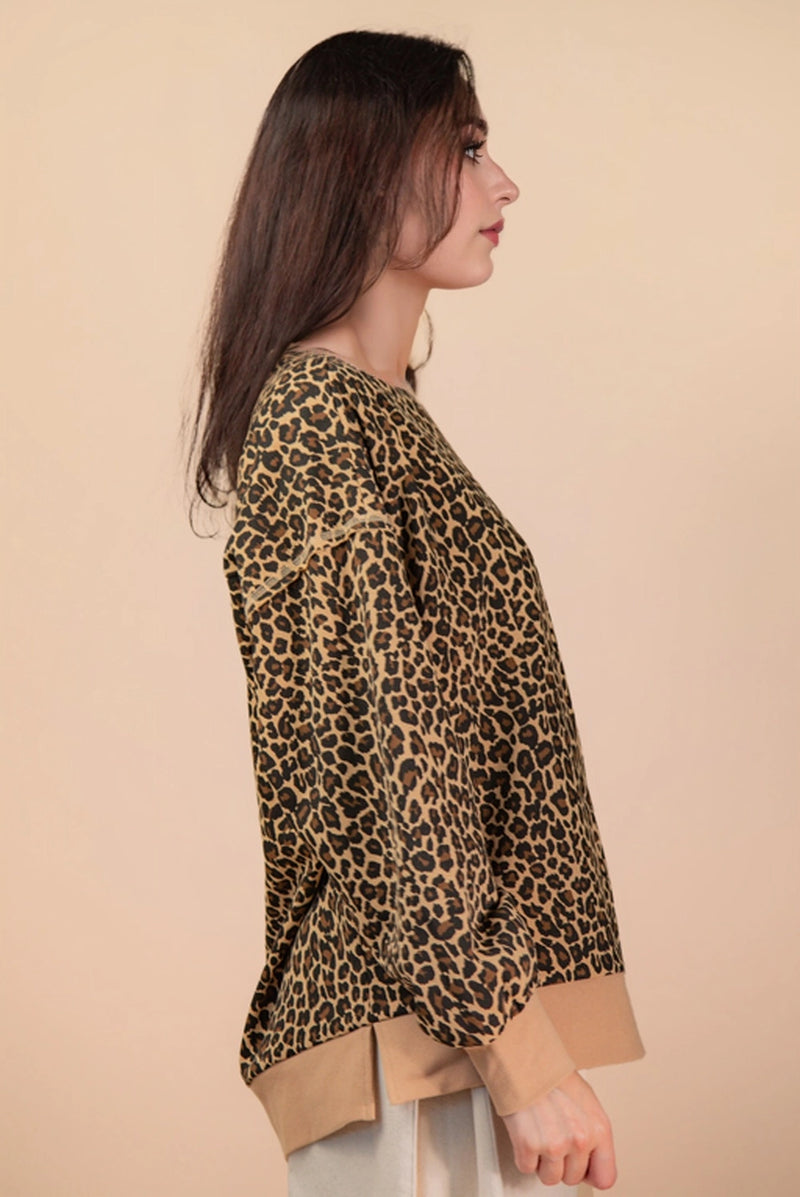 fall boutique tops comfy casual leopard
