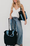 Boutique quilted roller suitcase