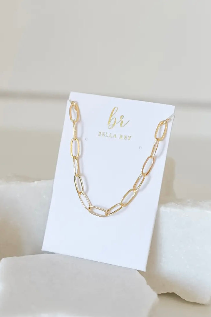 Bella Rey Jewelry Paperclip Gold Necklace