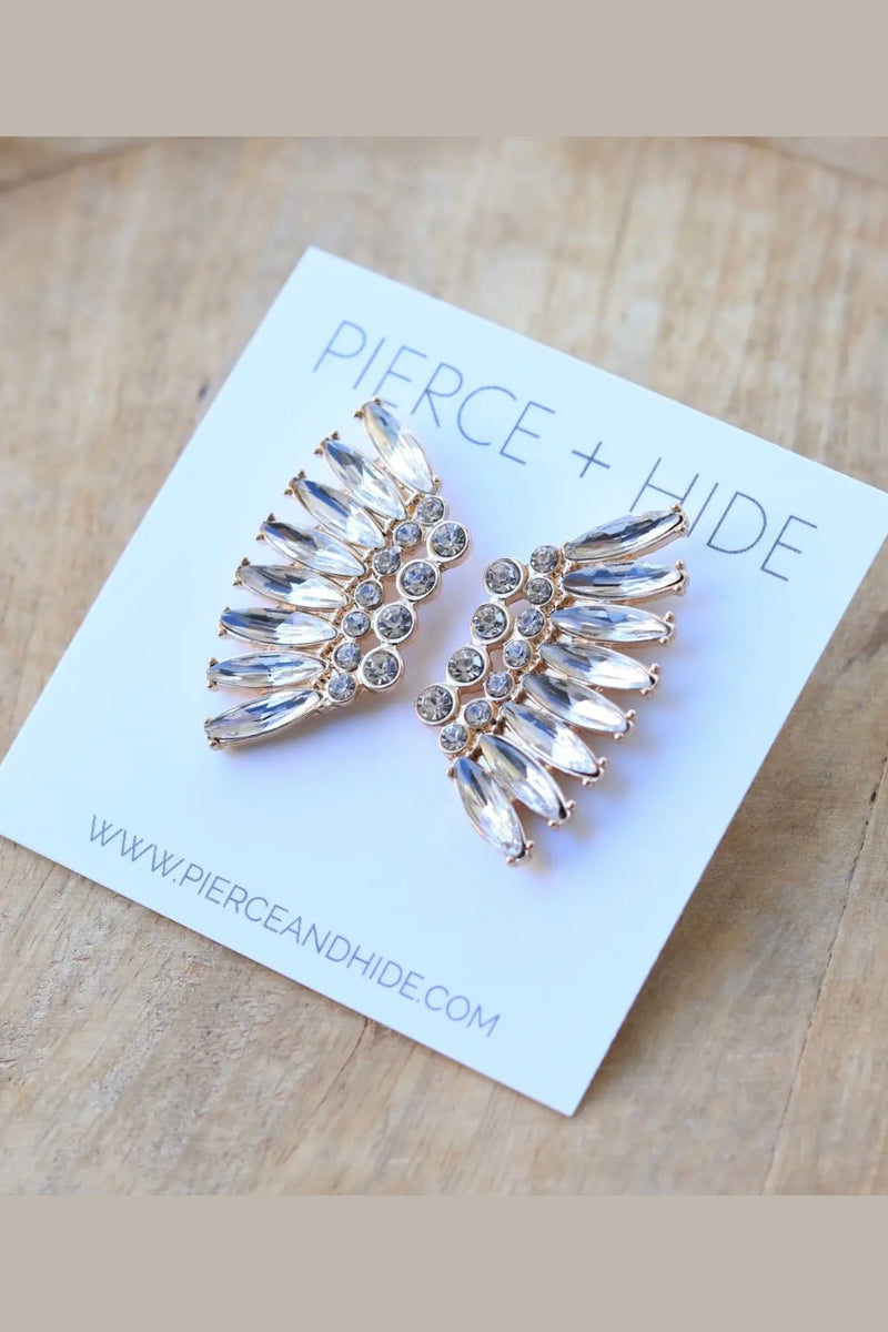 crystal wing earrings