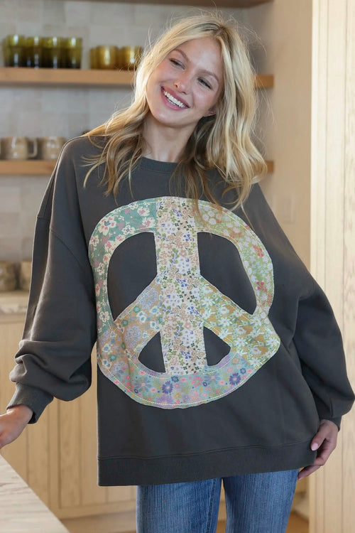 Natural life oversized peace sweatshirt