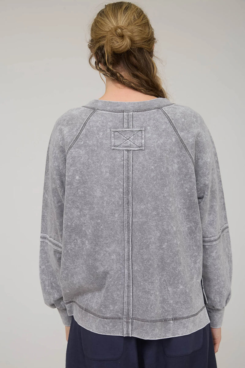 boutique distressed washed sweatshirts tops