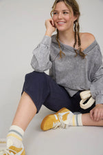boutique distressed washed sweatshirts tops