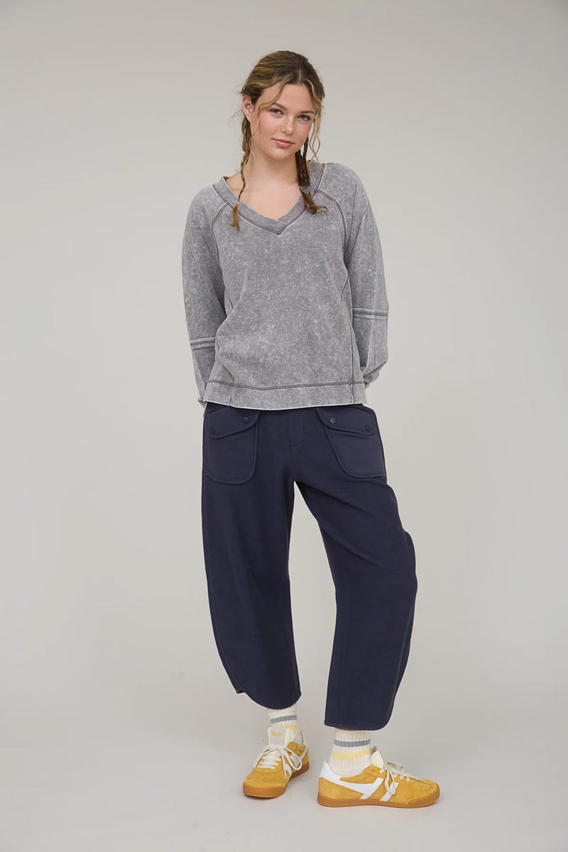 boutique distressed washed sweatshirts tops