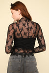 Lilith Floral Lace Layering Top | Black