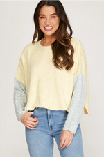 Tiffany Color Block Crop Sweater