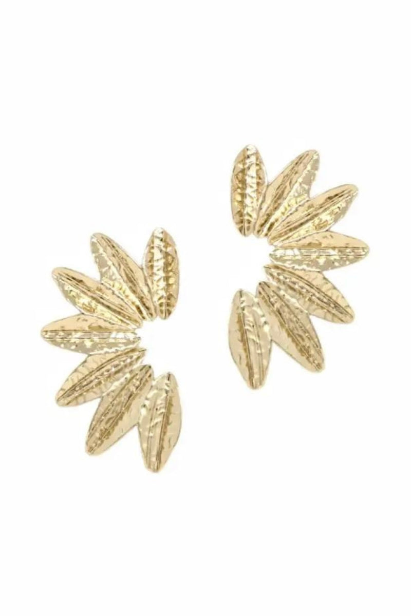Pierce + Hide Textured Gold Wing Earrings