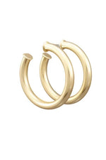 Pierce + Hide Large Brushed Gold Hoop Earrings