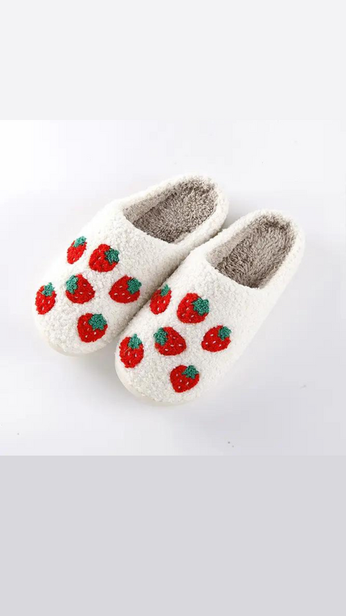 strawberry womens slippers
