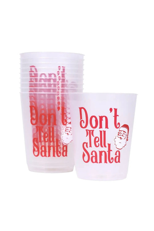 holiday Christmas Santa cups frosted set of 10
