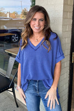 Tori V Neck Ribbed Top
