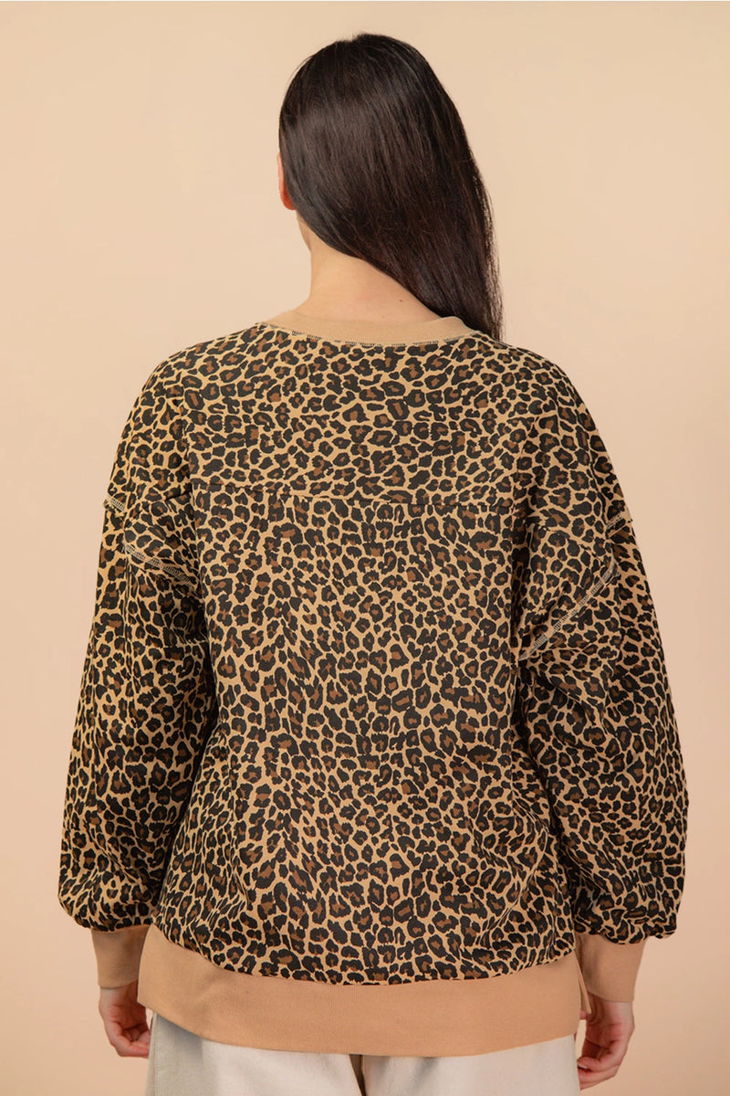 fall boutique tops comfy casual leopard