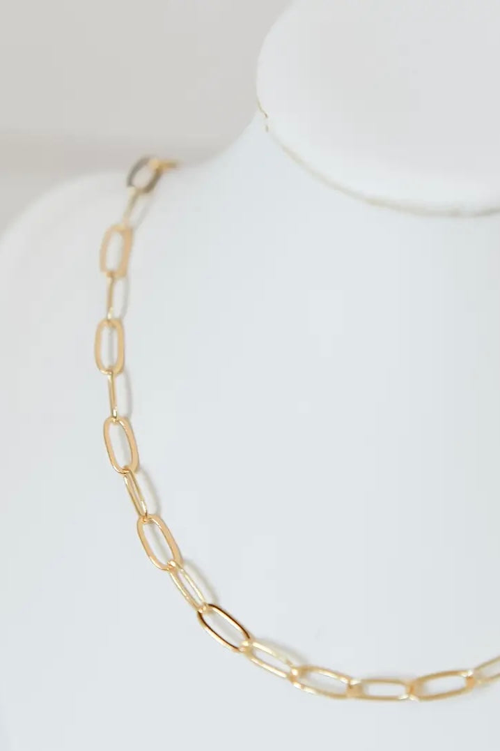 Bella Rey Jewelry Paperclip Gold Necklace