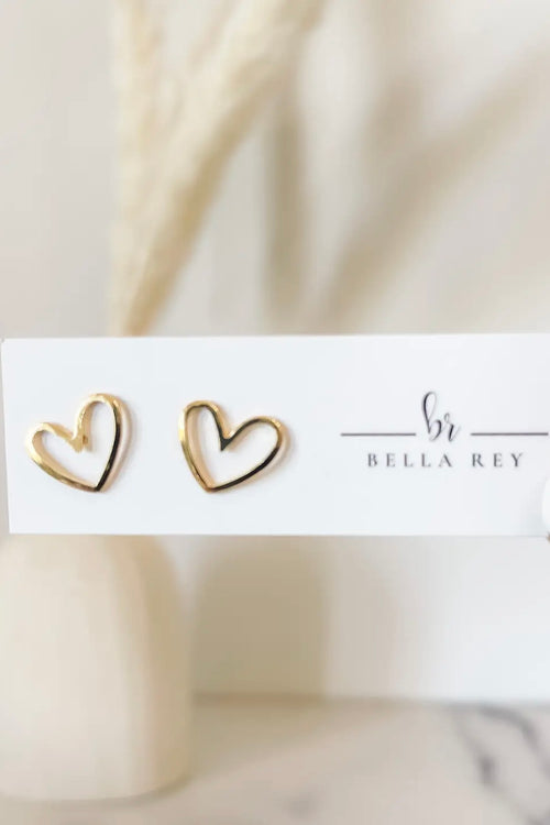 Bella rey gold earrings hearts