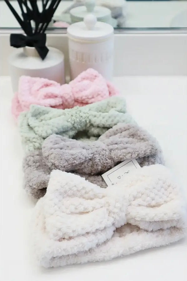 Luxe Waffle Textured Bow Spa Headband