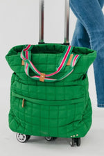 Boutique quilted roller suitcase