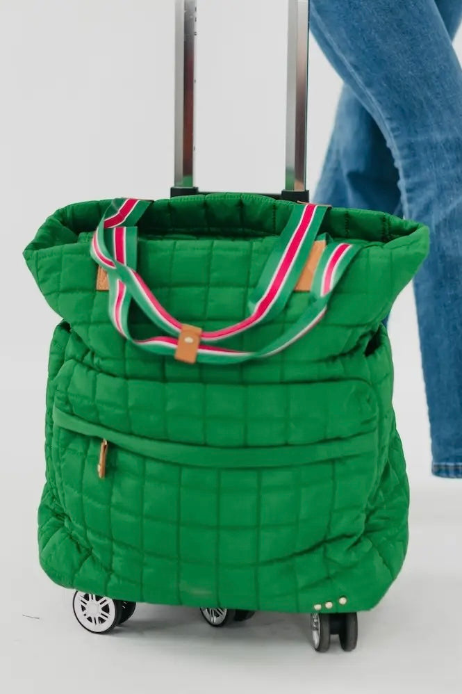 Boutique quilted roller suitcase