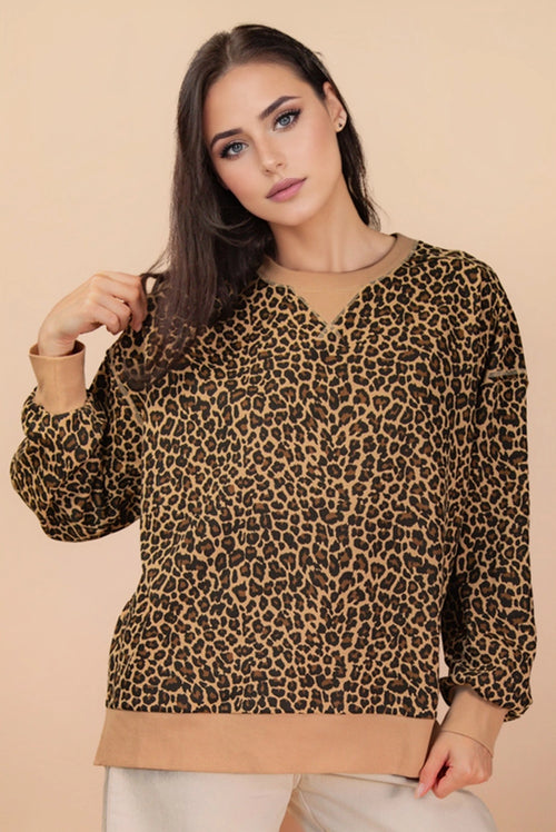 fall boutique tops comfy casual leopard