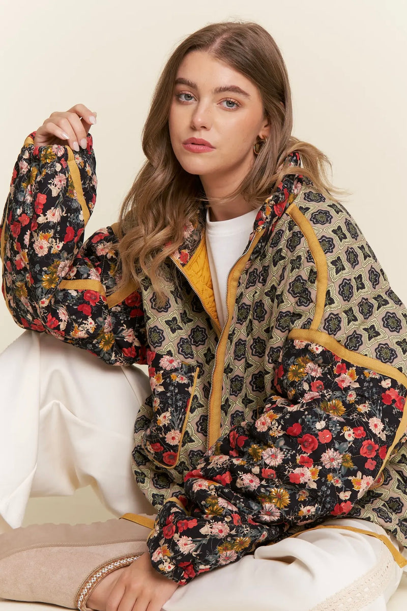 fall winter lightweight jackets floral
