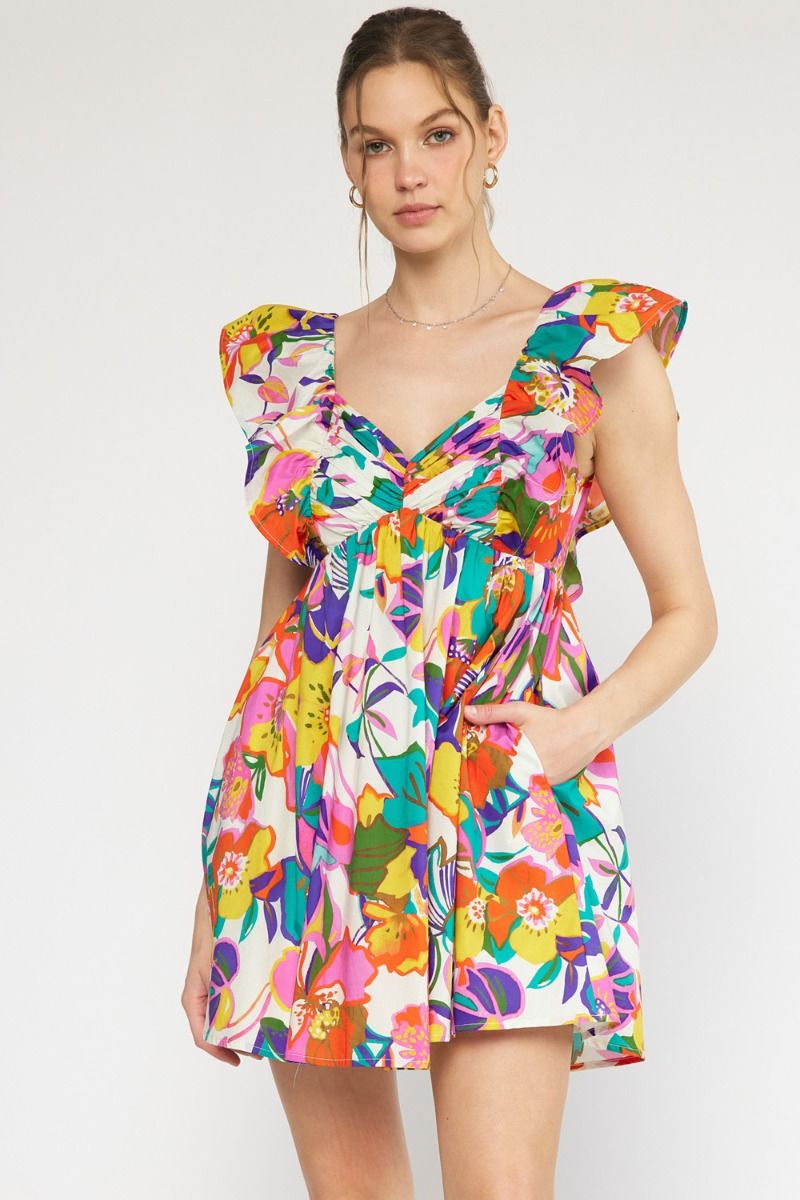 Entro Roxy Floral Mini Dress Entro Roxy Floral Mini Dress
