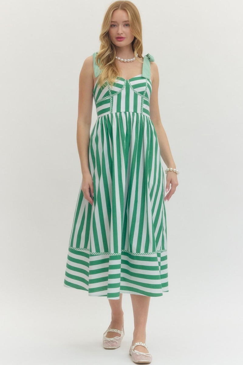 Entro Sadie Striped Midi Dress