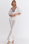 womens embroidered boho top