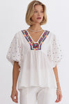 womens embroidered boho top