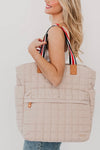 Boutique quilted roller suitcase