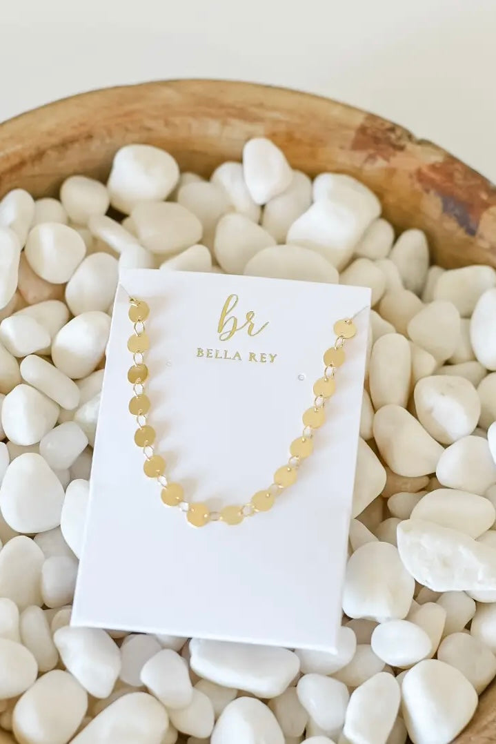 Bella Rey gold disk necklace gold necklace